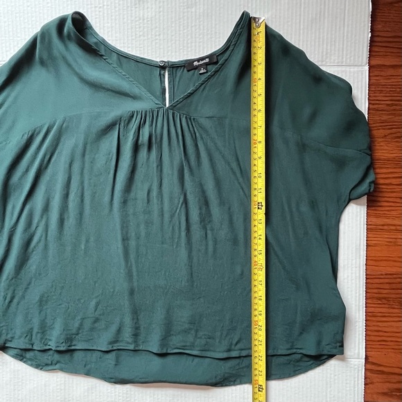 Madewell V-neck Green Short Sleeve relaxed fit top blouse size medium oversized - Picture 7 of 8